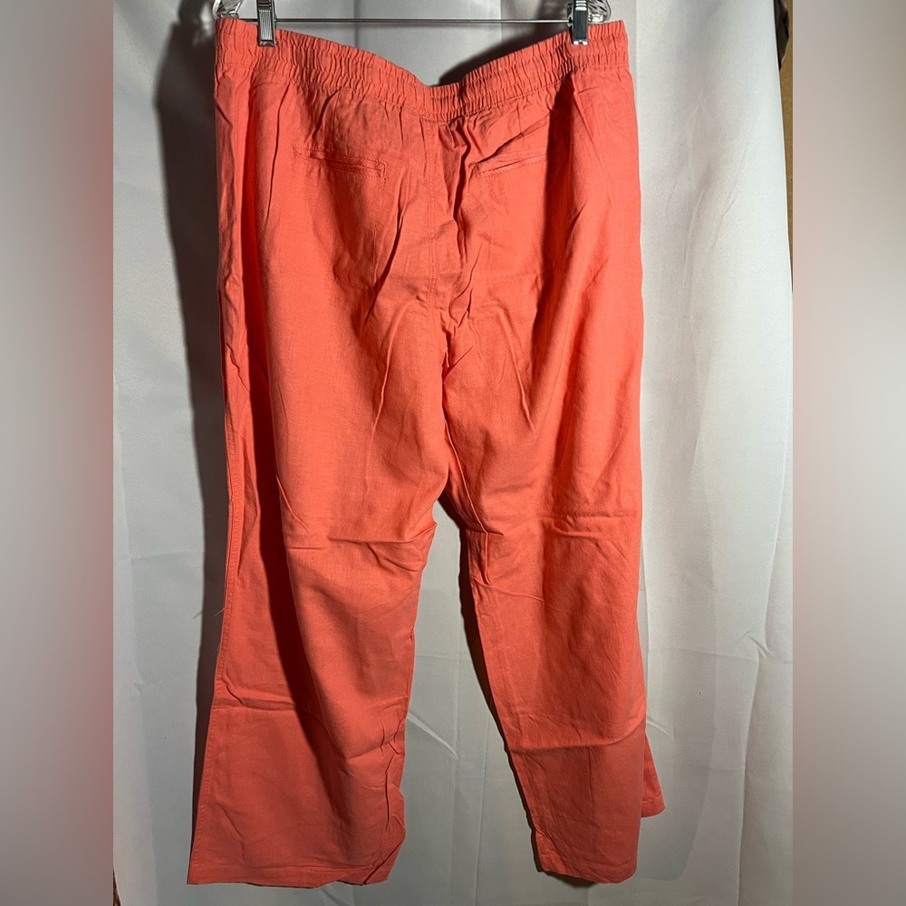 Cato woman linen blend pants - 26/28W - coral color